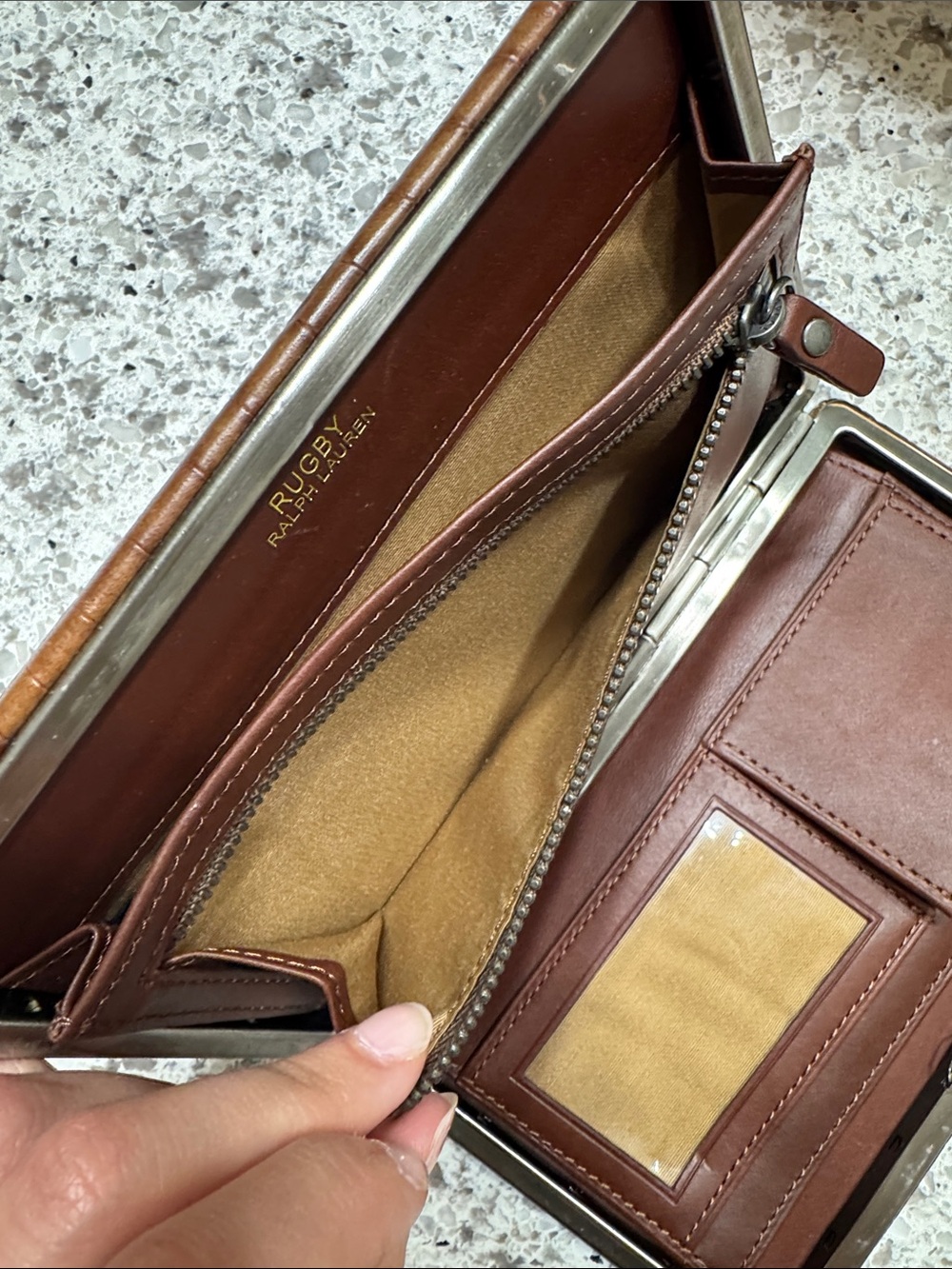 Vintage Rugby Ralph Lauren Leather Frame Clutch Wallet - Picture 15 of 16